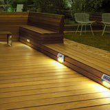 6Pcs Solar Wall Light Water Reistant Outside Lights for Garden Backyard Patio Step Warm Light