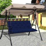 For 2-Seater Garden Seat Back Cushion Outdoor Swing Chair Bench Soft Padded Hammock Patio Blue