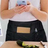 2Pcs Server Short Aprons with 3 Pockets Waterdrop Resistant Waist Apron for Waitress Waiter