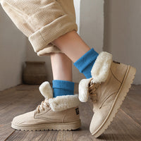 3 Pairs of Warm Plush Thermal Socks Thick Winter Snow Boot Socks for Women Blue