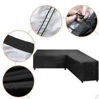 Water Resistant L-Shape Outdoor Furniture Cover Patio Corner Sofa Cover