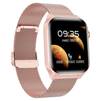 Smart Watch Bluetooth Call Heart Rate Monitor Fitness Activity Tracker for Android iOS Phone Pink Steel Style