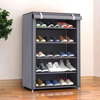 Shoes Rack with Cover Large Shoe Shelf Grey