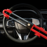 Antitheft Steering Wheel Lock Adjustable Car Security Lock with Keys for Vehicle Truck Red