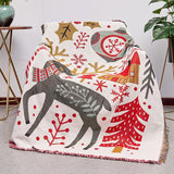 Christmas Theme Camping Blanket Sofa Cover Hanging Background Tapestry Christmas Decor Style 1