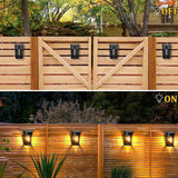 Set of 2Pcs Solar Fence Wall Lights Outdoor Deck Lights for Garden Patio Backyard