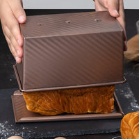 Non-stick Loaf Pan with Lid Carbon Steel Bread Mold for Toast Oven Baking Coffee