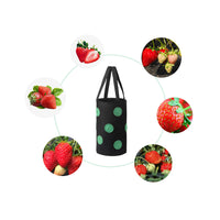 3 Gallon 12-Planting-Hole Grow Bag with Sturdy Hanging Handle Plant Grow Bag for Strawberry Vegetables Black