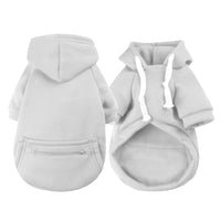 Winter Dog Hoodie Sweatshirts with Pockets Warm Dog Jumper Puppy Clothing Coat Shirt Grey