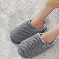 Unisex Winter Slipper Warm Plush Lined Anti-Slip Home Indoor Slippers Slides Gray