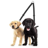 Adjustable Dual Dog Leash No Tangle Coupler Double Pet Puppy Leash Black