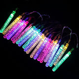 Solar LED Icicles Air Bubble Lights Christmas Fairy String Lights Outdoor Garden Yard Patio Decor Multicolor