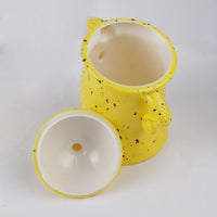 Canister with Attitude Funny Cup Storage Jar Stylish Teapot Creative Kitchen Storage Canisters with Lid Yellow