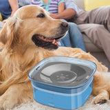 2L Dog Water Bowl Anti Splash Dog Bowl Water Dispenser Slow Drinking Water Bowl Blue