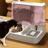 2-in-1 Pet Automatic Feeder Food Water Dispenser Pets Auto Feeder Pink