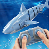 2.4G Remote Control Shark Toy RC Simulation Shark for Swimming Pool Blue