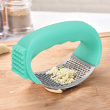 Stainless Steel Garlic Presser Set Garlic Mincer with Peeler and Cleaning Brush Kitchen Tools Green