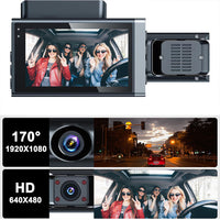 2 Channel WiFi HD 1080P Dash Camera Front 170 Degree Wide Angle Dashboard Camera