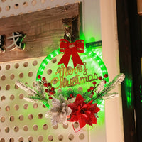 Christmas Wreath Light Dual Power Mode Hanging Christmas Garland Lights Xmas Decor Style 2