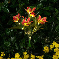 Solar 7-Head Orchid Lights Outdoor Garden Decorative Light Orange