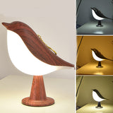 Touch Control Bedside Lamp Magpie LED Desk Lamp Reading Night Light Red Wood Color