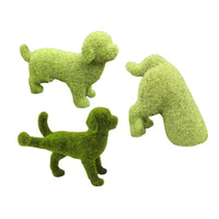 3Pcs Flocking Dog Garden Decoration Simulation Grass Garden Ornament Garden Home Office Decoration