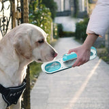 350ml Foldable Pet Dog Water Bottle Leak-proof Water Feeder for Travel Walking Hiking Blue