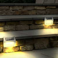 6Pcs Solar Wall Light Water Reistant Outside Lights for Garden Backyard Patio Step Warm Light