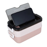 Lunch Box Food Containers Bento Microwave Stainless Portable Box with Dinnerware Pink