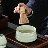 4Pcs Traditional Japanese Matcha Tea Set Tea Whisk Tools Green