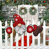 Christmas Outdoor Fence Peeker Xmas Garden Ornaments Decoration Style 3