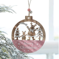 5Pcs Christmas Wooden Hanging Ornament Xmas Tree Pendant Decorations Home Holiday Party Decor