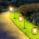 2Pcs Solar Lanterns Outdoor Lights Water-Resistant Hanging Garden Decorative Lights for Yard Patio Style 2