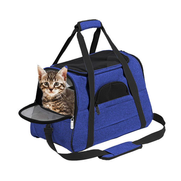 Cat Pet Carrier Travel Carrier Pet Bag for Small Medium Cats Dark Blue