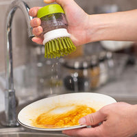 Multi-purpose Scrubbing Dish Brush with Soap Dispenser Cleaning Brush Kitchen Cleaning Tool Green