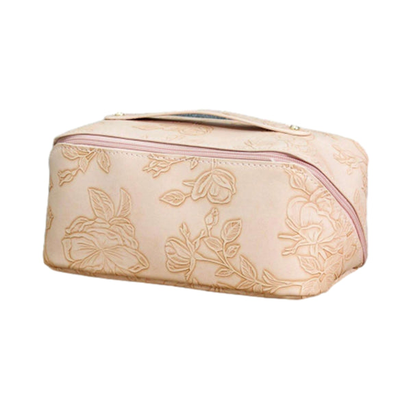 Travel Makeup Bags Wide Open Cosmetic Organizer Bag Toiletry Bag Pink