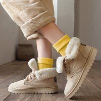 3 Pairs of Warm Plush Thermal Socks Thick Winter Snow Boot Socks for Women Yellow