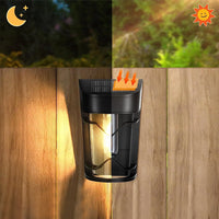 Set of 2Pcs Solar Fence Wall Lights Outdoor Deck Lights for Garden Patio Backyard