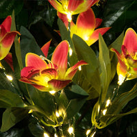 Solar 7-Head Orchid Lights Outdoor Garden Decorative Light Orange