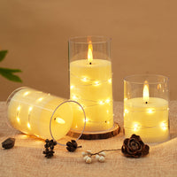 3Pcs LED Candles Battery Operated Fake Candles for Romantic Ambiance Home Decoration Beige