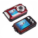 24MP Waterproof Digital Camera 1080P Underwater Camera for Snorkeling Red