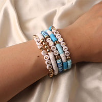 Set of 5Pcs Taylor Inspired Beaded Bracelets Fans Friendship Bracelets Gifts for Music Lovers Blue