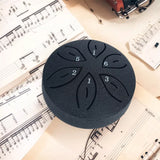 6-Note Rain Drum for Outside Garden Mini Steel Tongue Drum Instrument Black