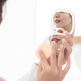 10X Magnifying Lighted Makeup Mirror Dimmable Double Sided Cosmetic Mirror Portable Pink