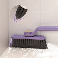 Set of 2Pcs 3-in-1 Rotating Crevice Cleaning Brush Multi-Function Corners Gap Brush for Kitchen Bathroom Purple