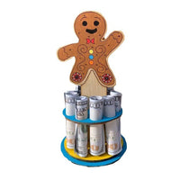 Christmas Money Holder Ornament with 10 Holes Wooden Xmas Tree Table Decoration Gingerbread Man