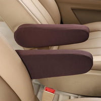 2 Pcs Set Car Front Seat Armrest Covers Armrest Protectors for Truck Van Coffee