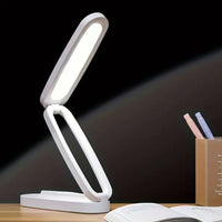 Foldable LED Desk Lamp Touch Dimmable Table Lamp Rechargeable Portable Reading Lamp for Office Home White