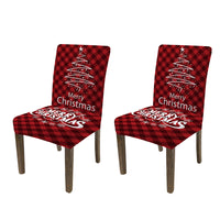 2Pcs Christmas Cahir Cover Stretch Dining Room Chair Protector Cover Style 1