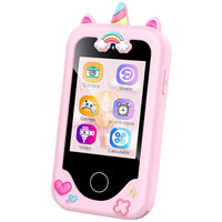 Kids Smart Phone Touchscreen Learning Play Toy Phone with Dual Camera Pink